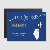 Illinois Wedding Save the Date Card, Map