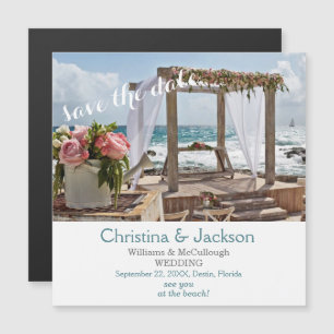 Invitación Magnética Imagen de boda de playa Guardar el Boda de fechas