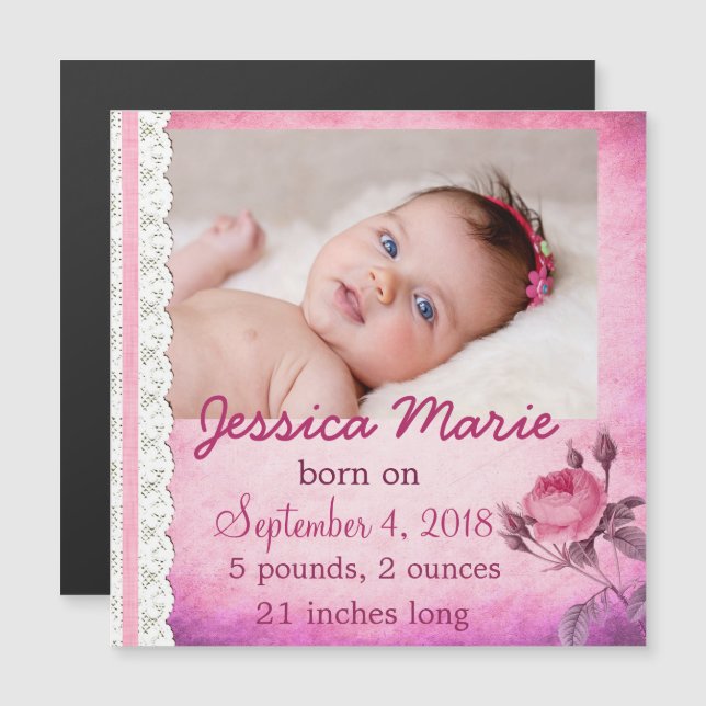 Invitación Magnética Imagen Magnet Baby Anuncio Bebé (Anverso/Reverso)