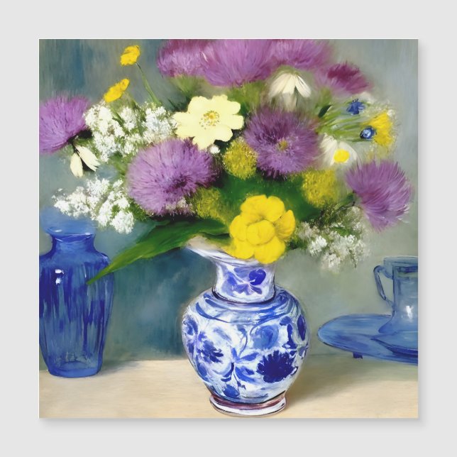 Invitación Magnética Impresión de una bolsa de flores tranquila (Anverso)