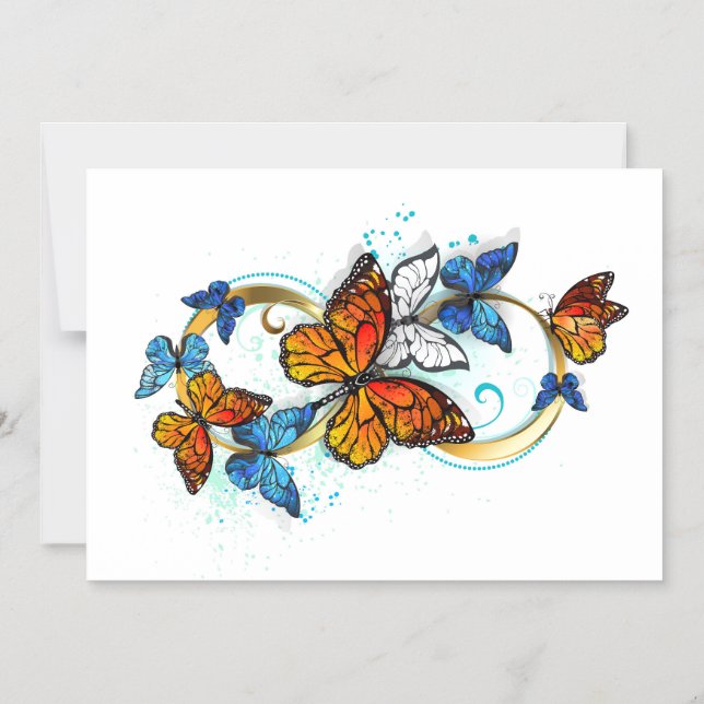 Invitación Magnética Infinidad de mariposas monarca (Anverso)