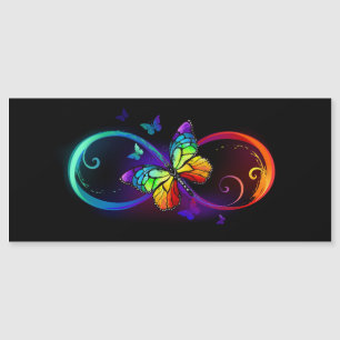 Invitación Magnética Infinidad vibrante con mariposa arco iris sobre ne