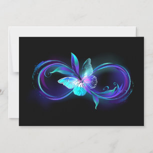 Invitación Magnética Infinito brillante con mariposa mágica