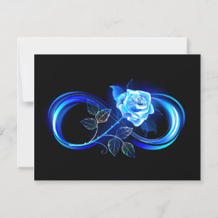 Invitación Magnética Infinito brillante con rosa azul