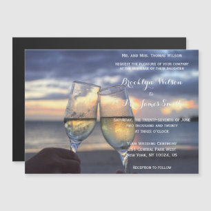 Invitación Magnética Invitan A La Boda De La Playa La Puesta De Sol De