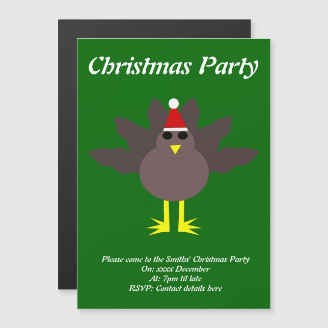 Invitación Magnética Invitan a Navidades hábiles a Fiesta Personalizado (Anverso/Reverso)