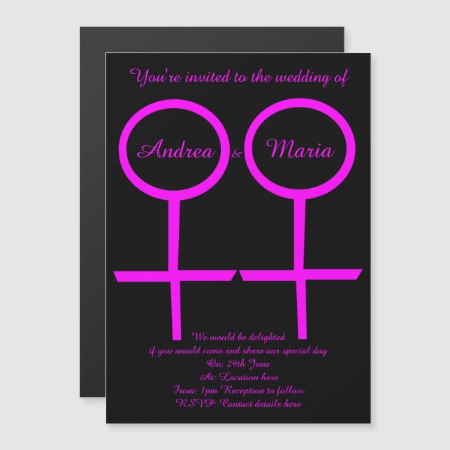 Invitación Magnética Invitan a Personalizados de boda magnética a amant (Anverso/Reverso)