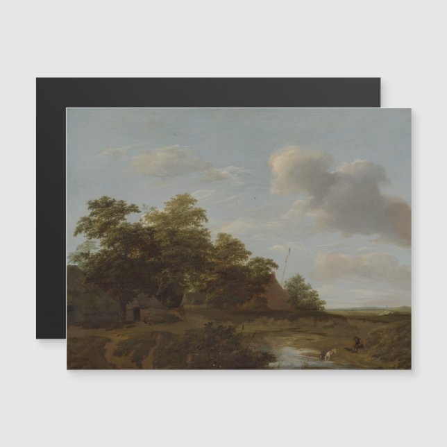 Invitación Magnética Jan Vermeer van Haarlem, Paisaje con granja (Anverso/Reverso)