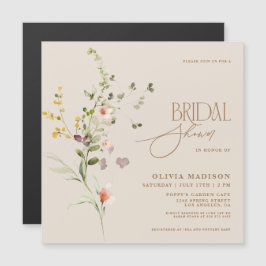 Invitación Magnética Jardín de flores boho con letra moderna