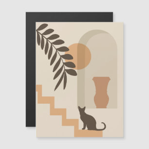 Invitación Magnética Jarrón de hoja de escalera Gato, Arte geométrico a