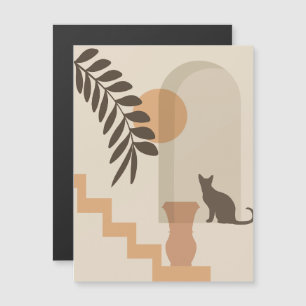 Invitación Magnética Jarrón de hoja de escalera Gato, Arte geométrico a