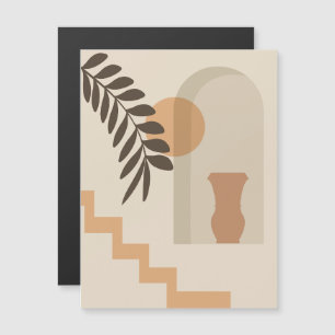 Invitación Magnética Jarrón de hoja de escalera Sol, Arte geométrico ab