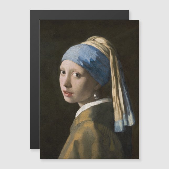 Invitación Magnética Johannes Vermeer, Chica de Pearl Earring (Anverso/Reverso)
