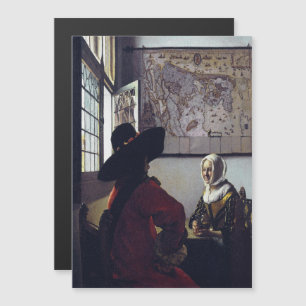 Invitación Magnética Johannes Vermeer, Funcionario Y Chica Ridículo