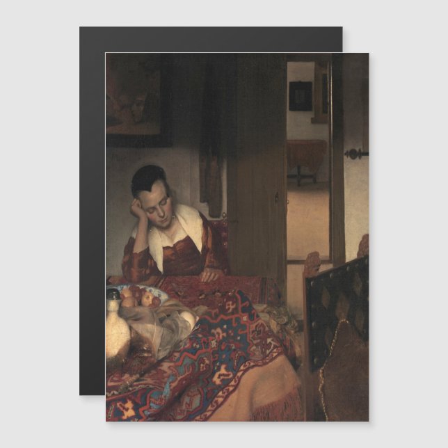 Invitación Magnética Johannes Vermeer, jóvenes durmiendo (Anverso/Reverso)