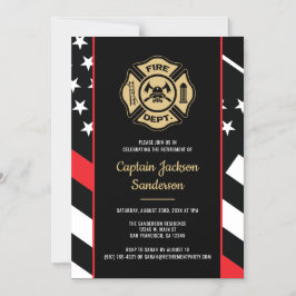 Invitación Magnética Jubilación de Bombero Departamento de Bomberos Bom