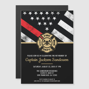 Invitación Magnética Jubilación de Bomberos Departamento de Bomberos Ba