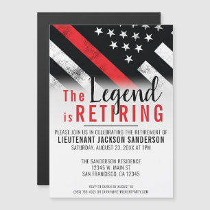 Invitación Magnética Jubilación del Departamento de Bomberos