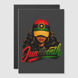 Invitación Magnética Juneteenth Mujeres Negras Afro Melanina Libertad 1