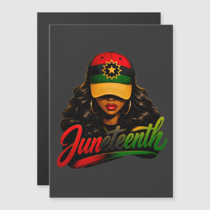Invitación Magnética Juneteenth Mujeres Negras Afro Melanina Libertad 1
