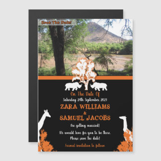 Invitación Magnética La boda africana salva las fechas