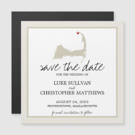 Invitación Magnética La boda de Cape Cod en Provincetown salva la fecha