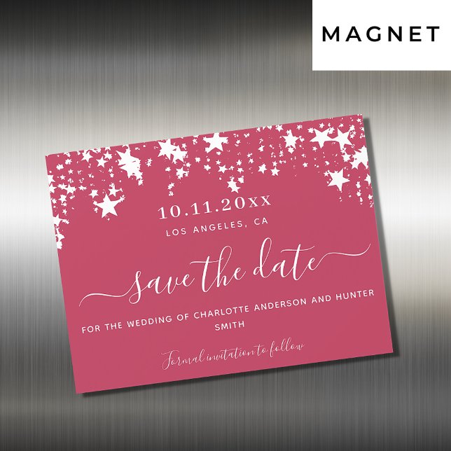 Invitación Magnética La boda de las estrellas de Magenta salva la tarje (Subido por el creador)