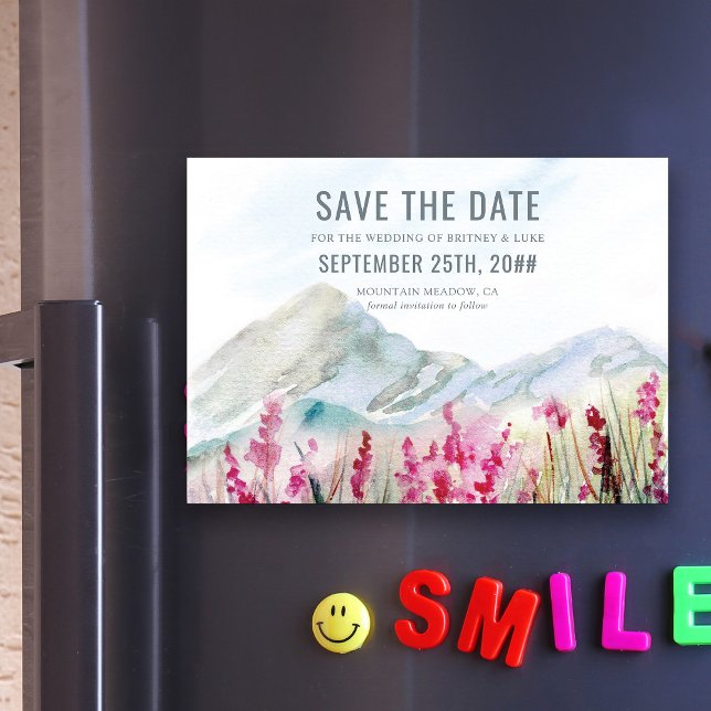 Invitación Magnética La boda del prado de flores silvestres de montaña  (Magnetic Save the Date from Mountain Meadow wedding collection by Darling  & May)