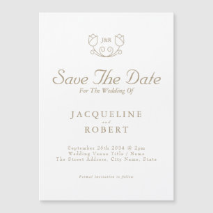 Invitación Magnética La caligrafía de oro Tulip Save The Date Boda
