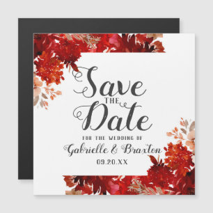 Invitación Magnética La floral floral y rústica boda enmarcada salva la