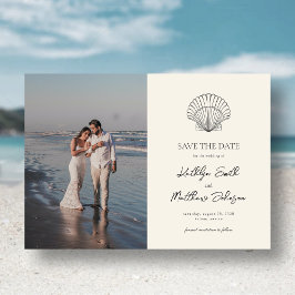 Invitación Magnética La moderna Shell Beach Ocean Wedding Salva La Fech