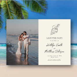Invitación Magnética La moderna Shell Beach Ocean Wedding Salva La Fech