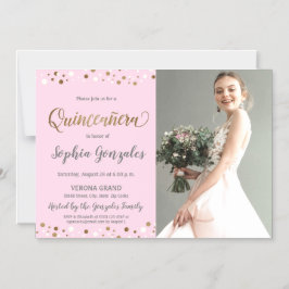 Invitación Magnética La princesa de Quinceanera Confetti Foto 15º cumpl