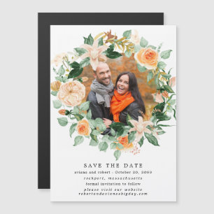 Invitación Magnética La Rustica Boda De Fotografía De Otoño De Otoño Sa