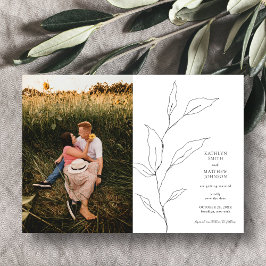 Invitación Magnética La vegetación minimalista de hojas de oliva salva 