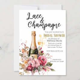 Invitación Magnética Lace & Champagne Bridal Shower Invitation