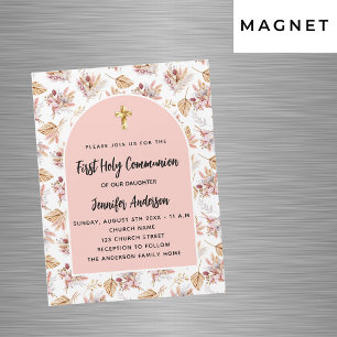 Invitación Magnética Las flores de la primera comunión pampas subió el