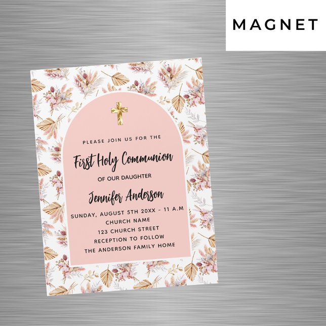 Invitación Magnética Las flores de la primera comunión pampas subió el  (Subido por el creador)