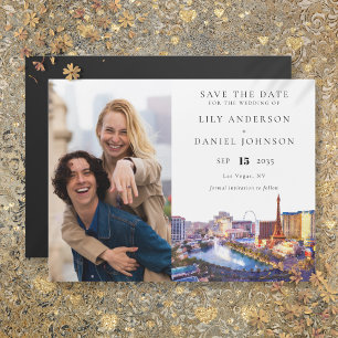 Invitación Magnética Las Vegas Foto Boda Guardar La Fecha