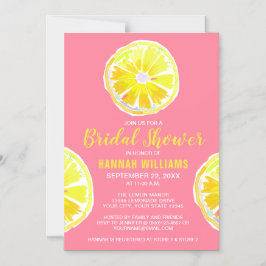 Invitación Magnética Lemon Watercolor Pink Bridal Shower