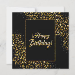 Invitación Magnética Leopardo de oro negro y joyas