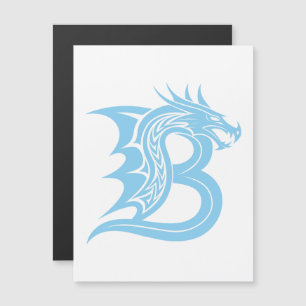 Invitación Magnética Letra B de estilo dragón, alfabeto de dragón, mono