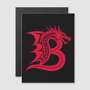 Invitación Magnética Letra B de estilo dragón, alfabeto de dragón, mono