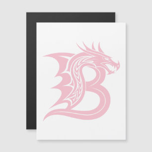 Invitación Magnética Letra B de estilo dragón, alfabeto de dragón, mono