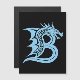 Invitación Magnética Letra B de estilo dragón, alfabeto de dragón, mono