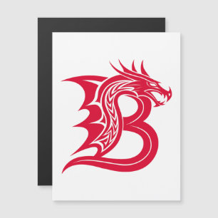 Invitación Magnética Letra B de estilo dragón, alfabeto de dragón, mono