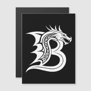 Invitación Magnética Letra B de estilo dragón, alfabeto de dragón, mono
