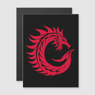 Invitación Magnética Letra C de estilo dragón, alfabeto de dragón, mono