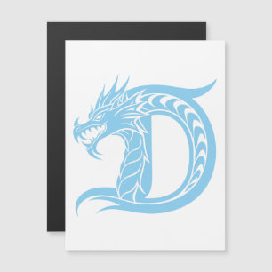 Invitación Magnética Letra D de estilo dragón, alfabeto de dragón, mono