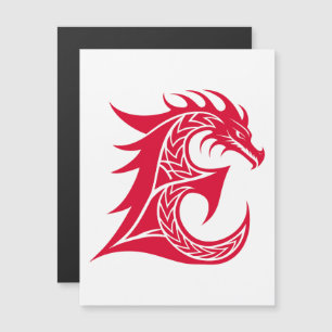 Invitación Magnética Letra E de estilo dragón, alfabeto de dragón, mono